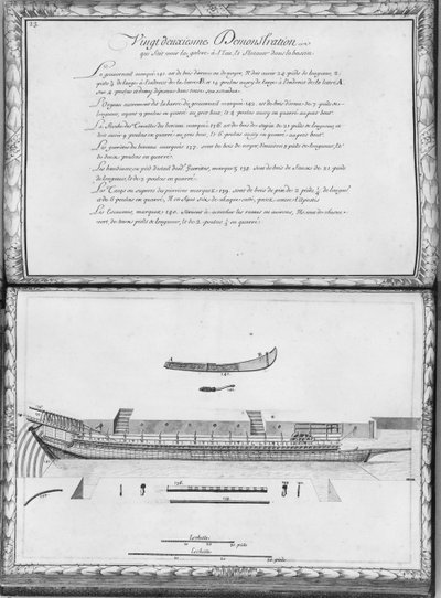 A Galley Getting Ready to Launch, Twenty-Second Demonstration, Plate 23, illustration from 